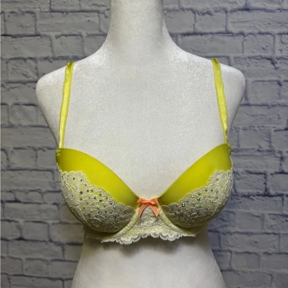 Victoria's Secret Dream Angels Lined Demi Bra BLING 34C